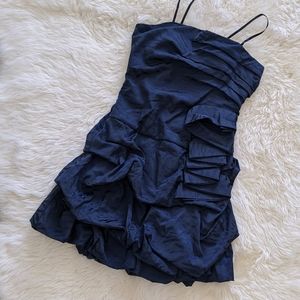 Zebra strapless ruffle detail dress